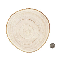 Medium 6.7 to 8.3 inch natural wood slice size option for engraving