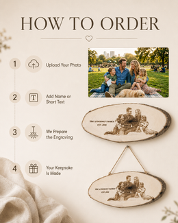 How to order personalized wood photo plaque by uploading a photo and adding name or short text