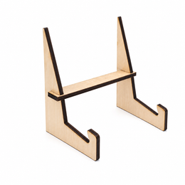 Laser cut stand option for personalized engraved wood slice display