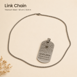 Link Chain option for custom map necklace, titanium steel style, 60 cm / 23.6 in