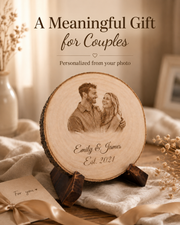 Personalized Couple Photo Wood Slice Gift
