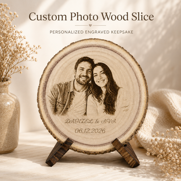 Personalized Photo Wood Slice Keepsake