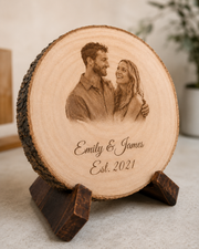 Personalized Couple Photo Wood Slice Gift