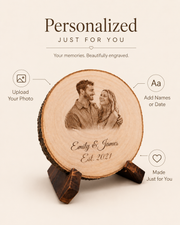 Personalized Couple Photo Wood Slice Gift