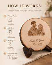 Personalized Couple Photo Wood Slice Gift
